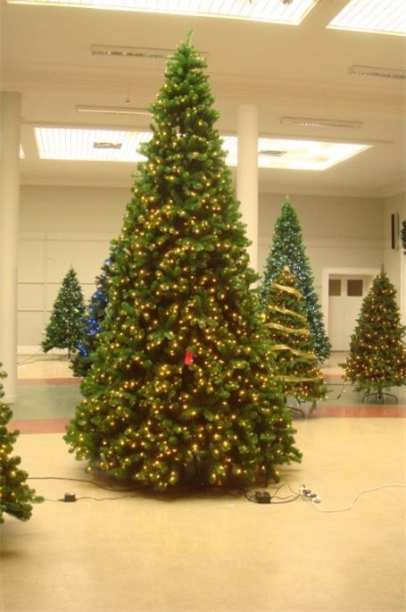 Giant artificial Christmas trees